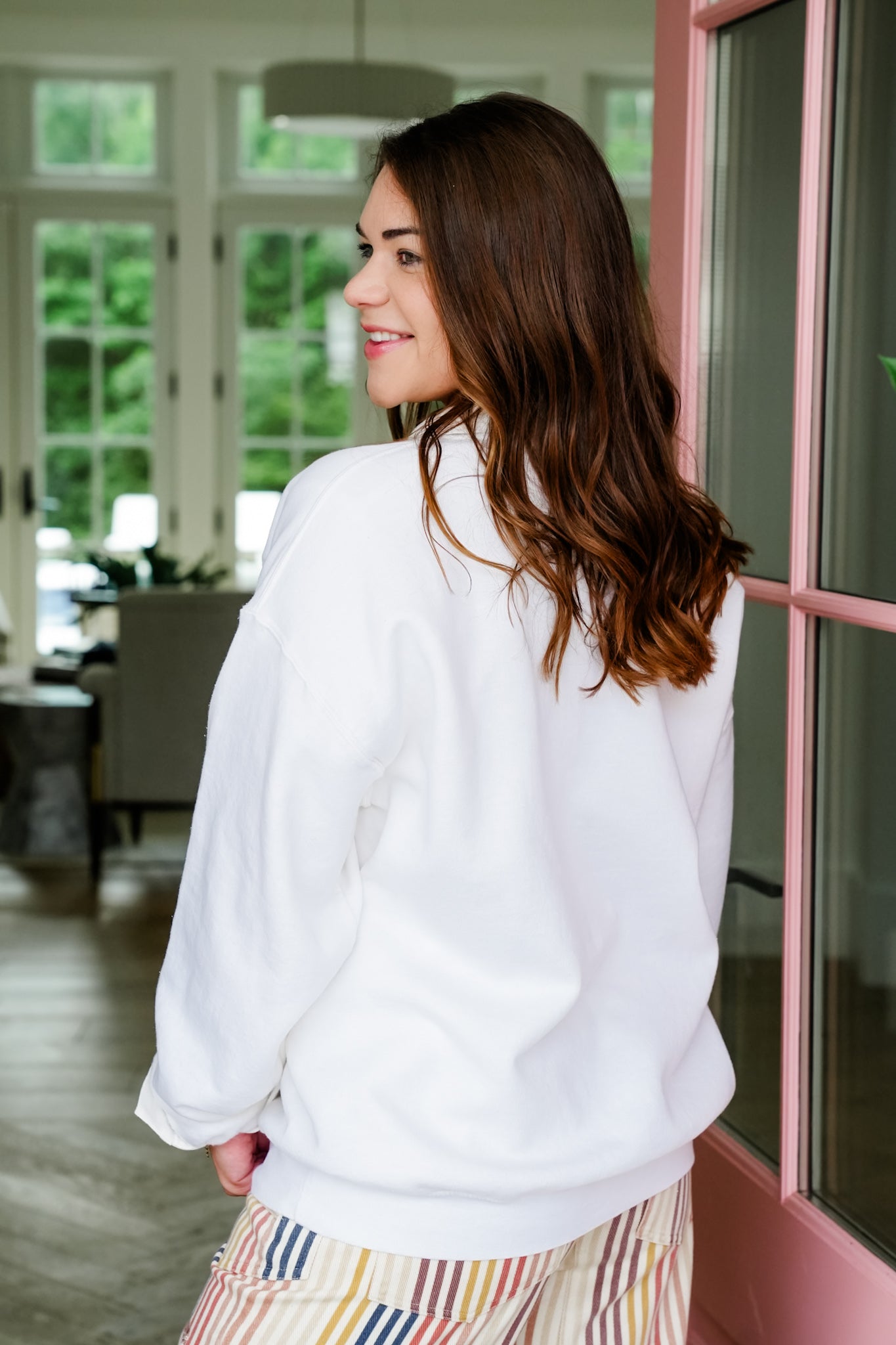 White Long Sleeve "Monterosso Italy" Graphic Sweatshirt