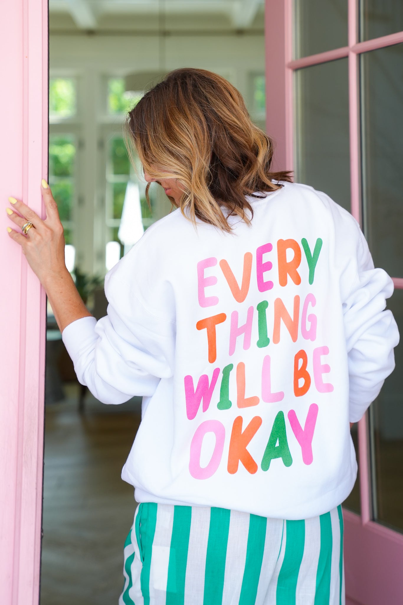Plus/Reg Long Sleeve "Every Thing Will Be Okay" Graphic Sweatshirt