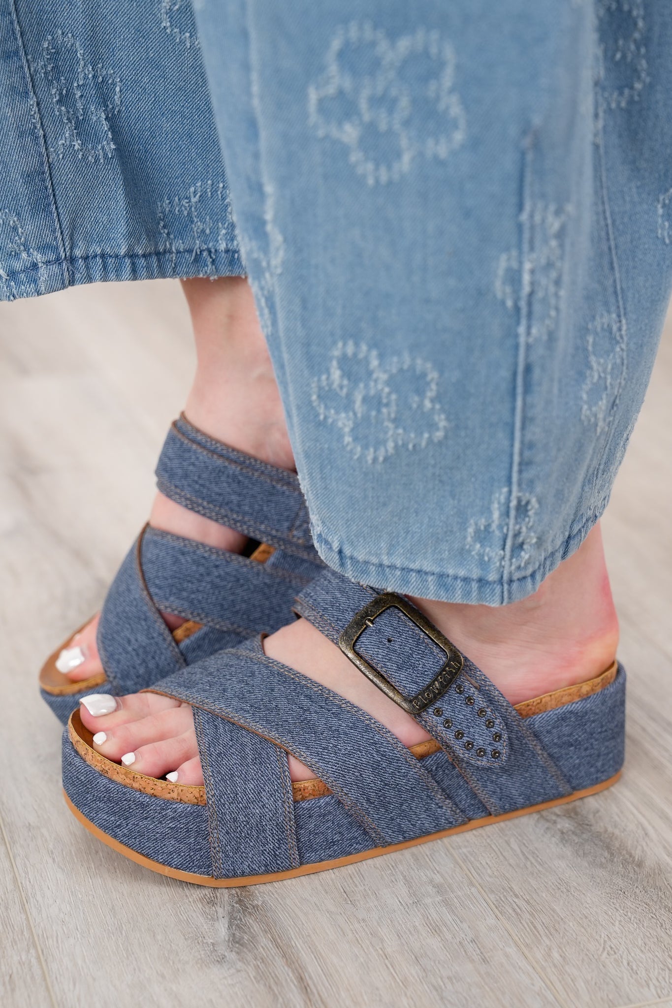 Restock! Blowfish Platform Slide Sandal with Wide Crisscross Straps