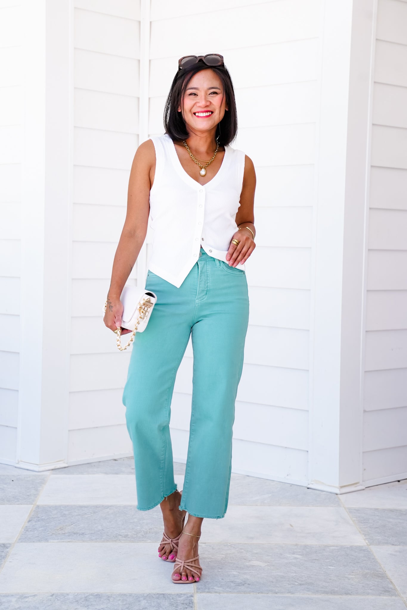 RFM High Rise Cropped Wide Leg Jeans