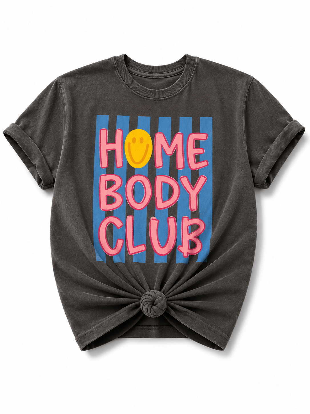 Plus/Reg Short Sleeve "Home Body Club" Graphic Tee - Freckled Poppy
