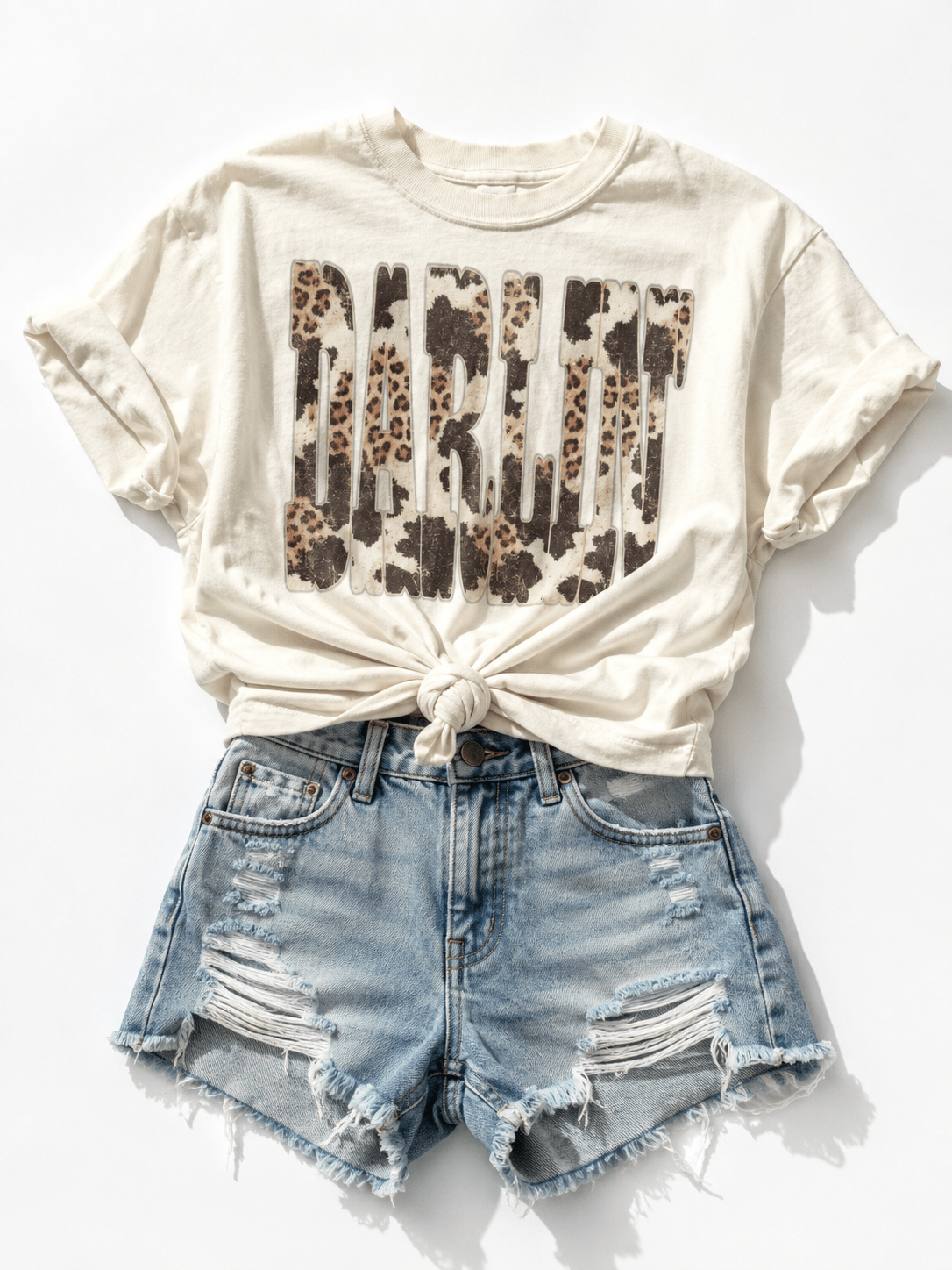 Plus/Reg Short Sleeve "Darlin'" Graphic Tee - Freckled Poppy