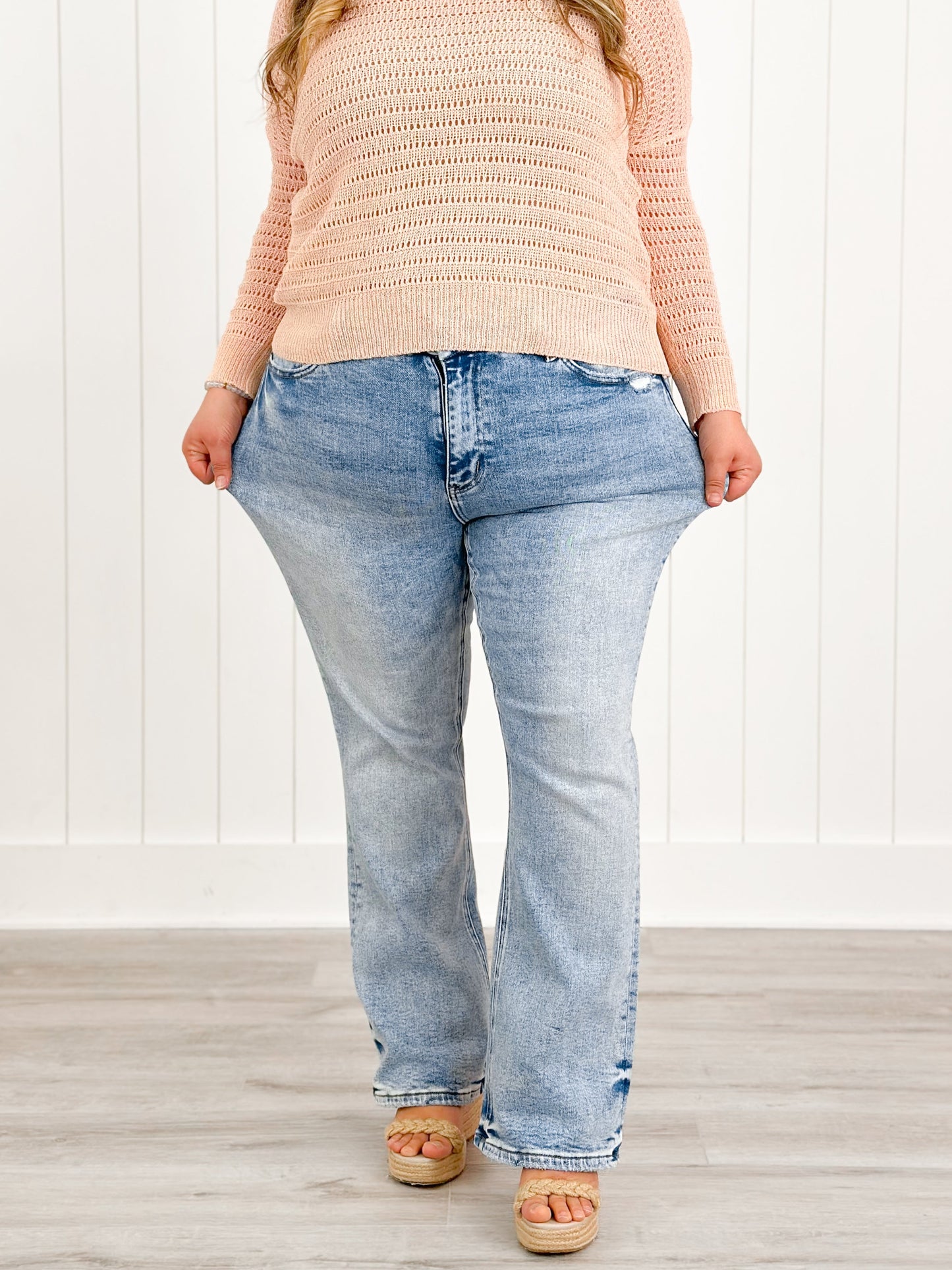 Vervet High Rise Vintage Wash Seamless Bootcut Jeans