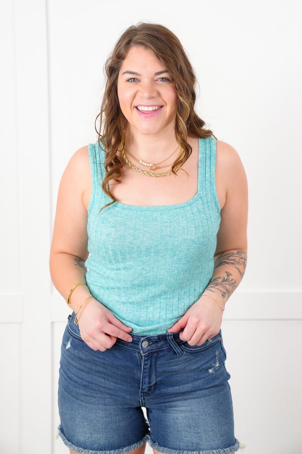 Door Buster! Zenana Square Neck Ribbed Sleeveless Top