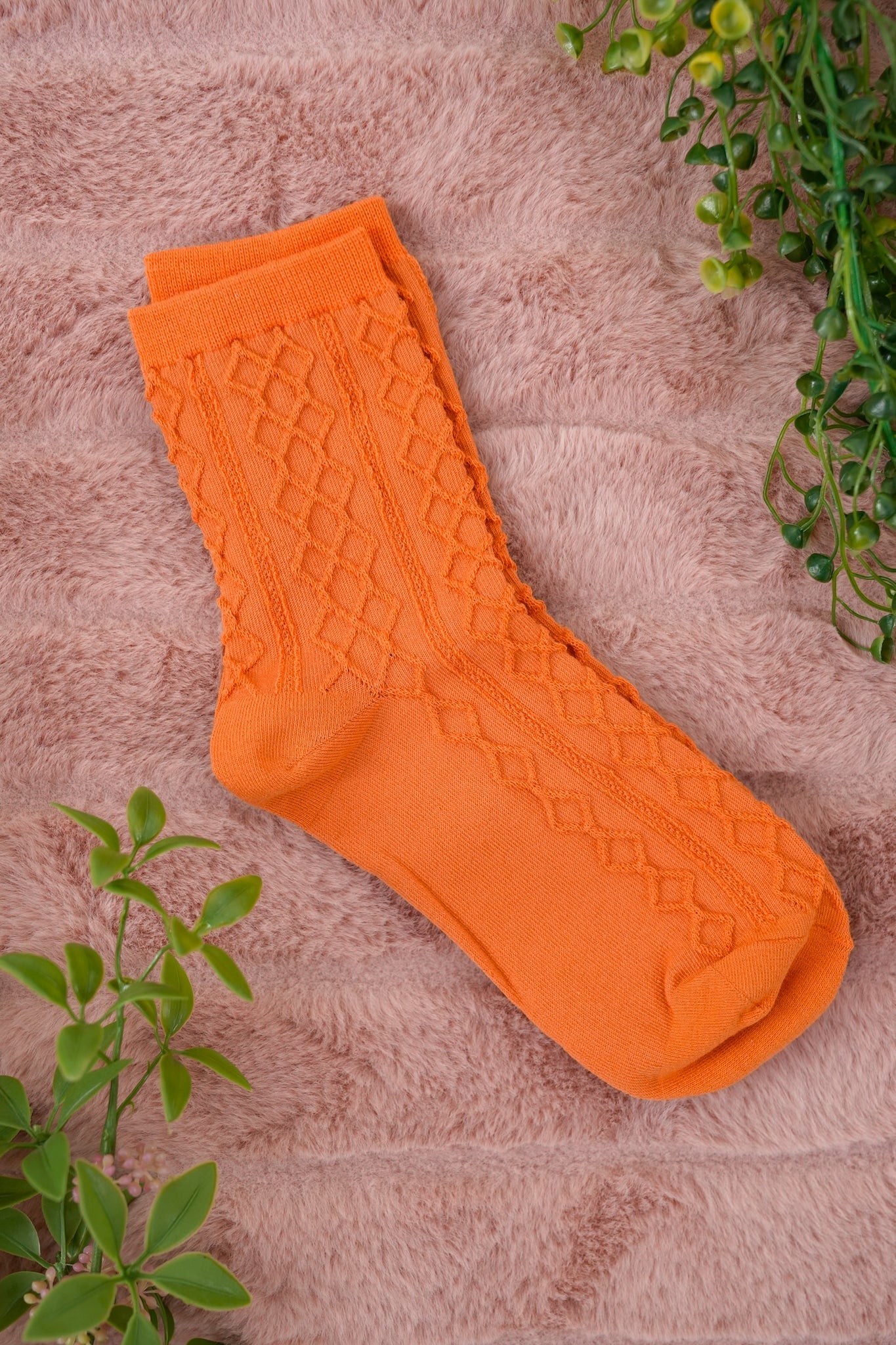 Solid Color Argyle Crew Socks
