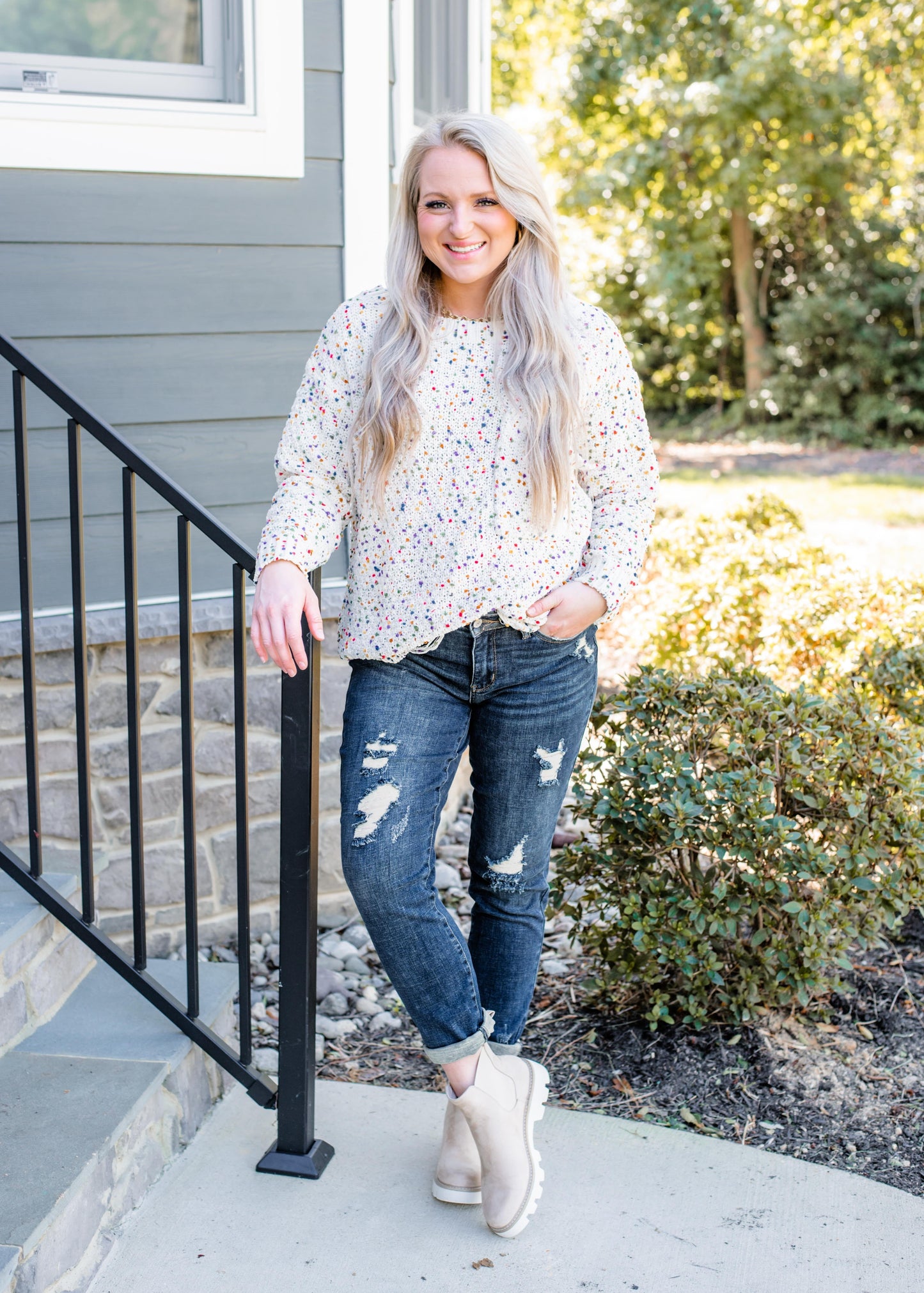 Judy Blue Dark Wash Distressed Relaxed Fit Jeans