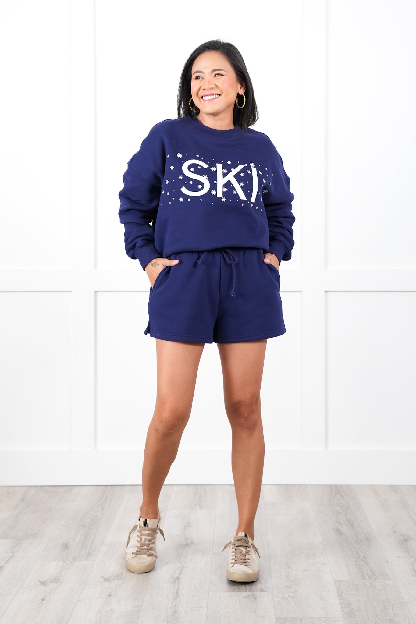 Plus/Reg Solid Elastic Waist Short with Side Pockets