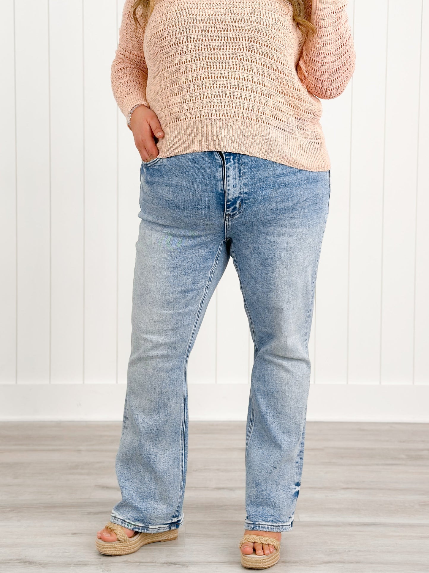 Vervet High Rise Vintage Wash Seamless Bootcut Jeans
