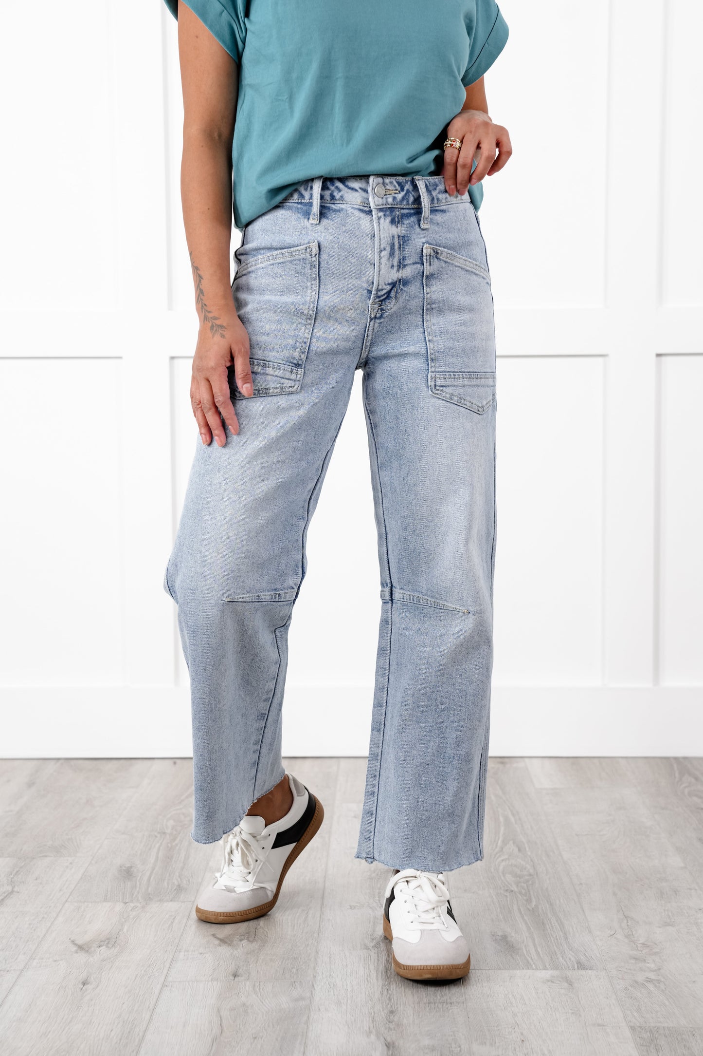 Vervet High Rise Light Wash Barrel Jeans
