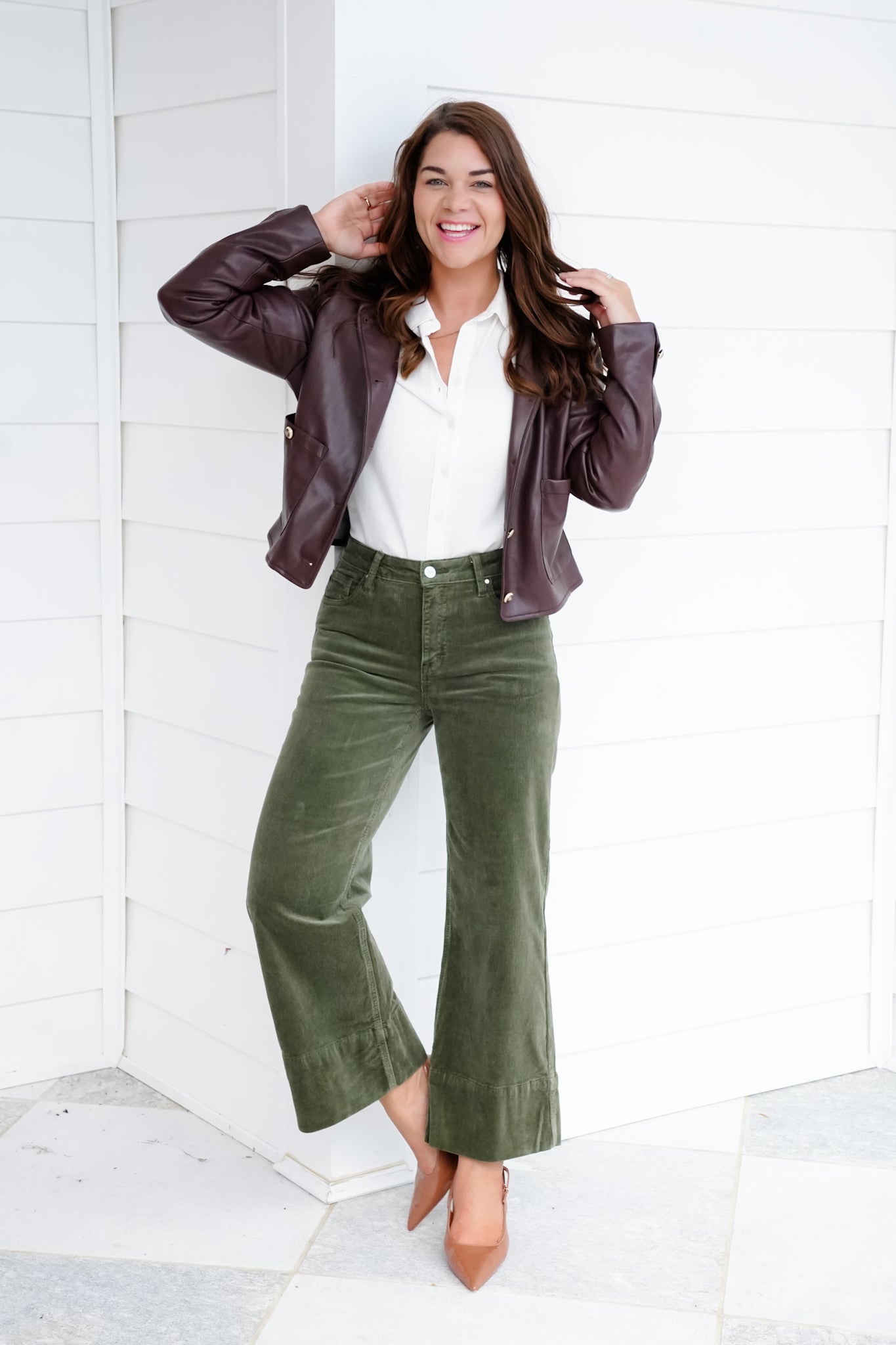 Risen High Rise Corduroy Wide Leg Pants
