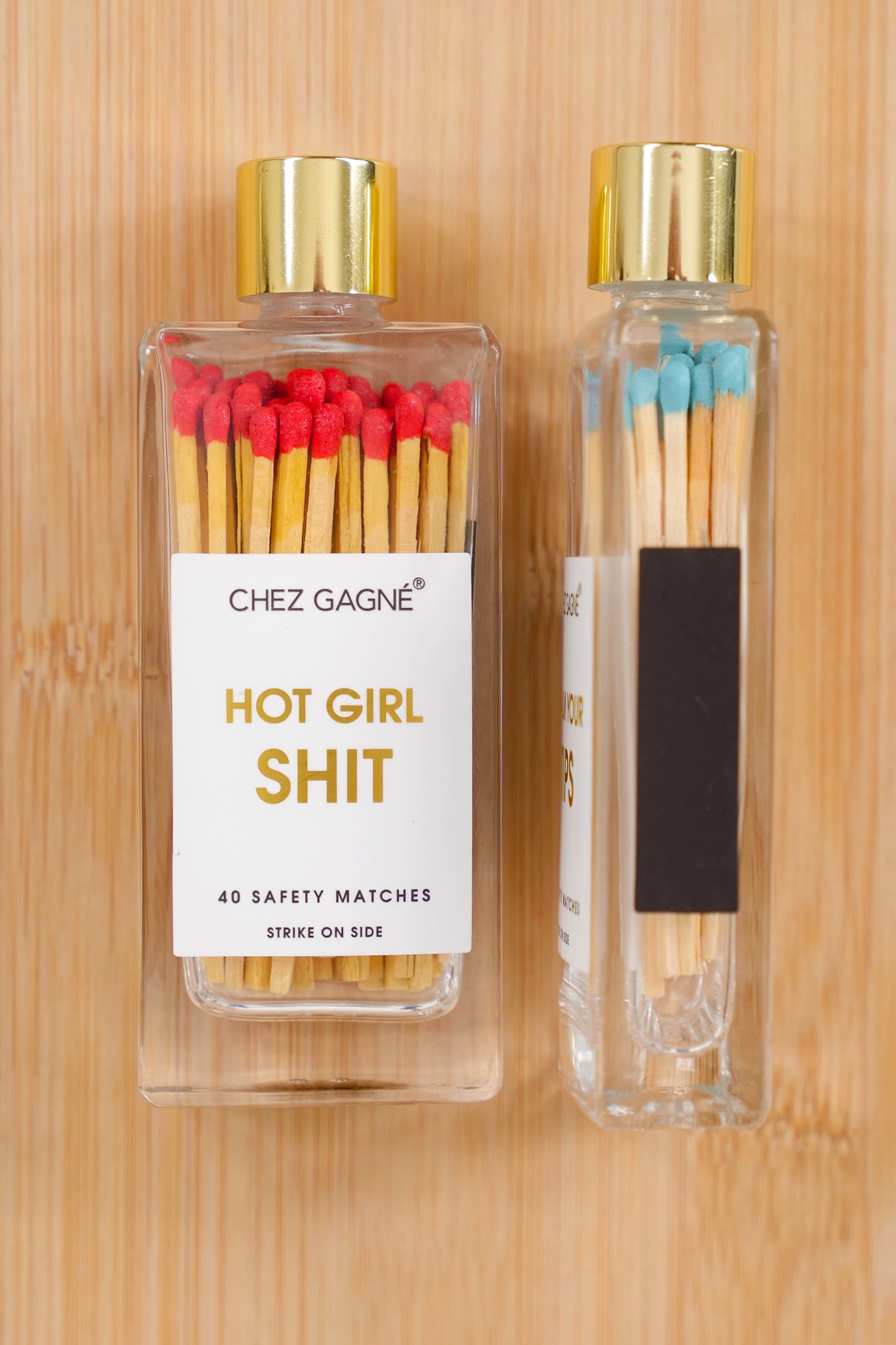 Chez Gagne Glass Bottle Safety Matches