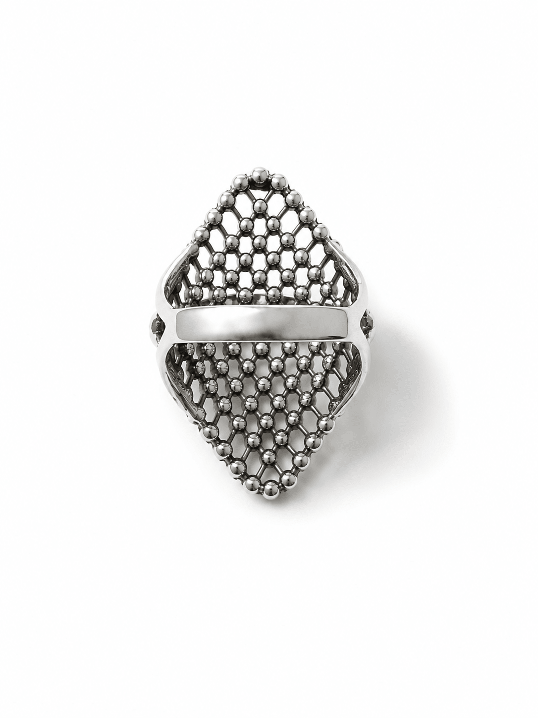 BOHO SOL Silver Mesh Ring - Freckled Poppy