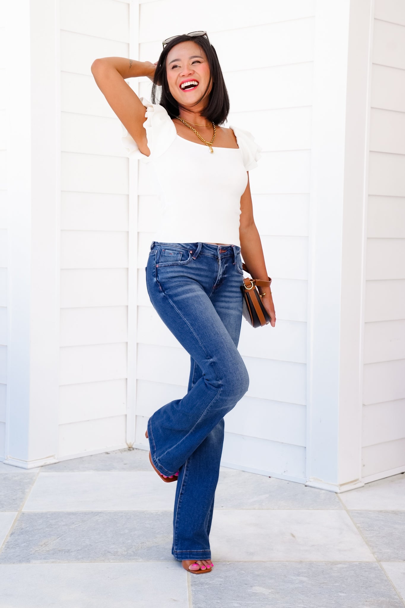 Risen Low Rise Dark Wash Flare Jeans