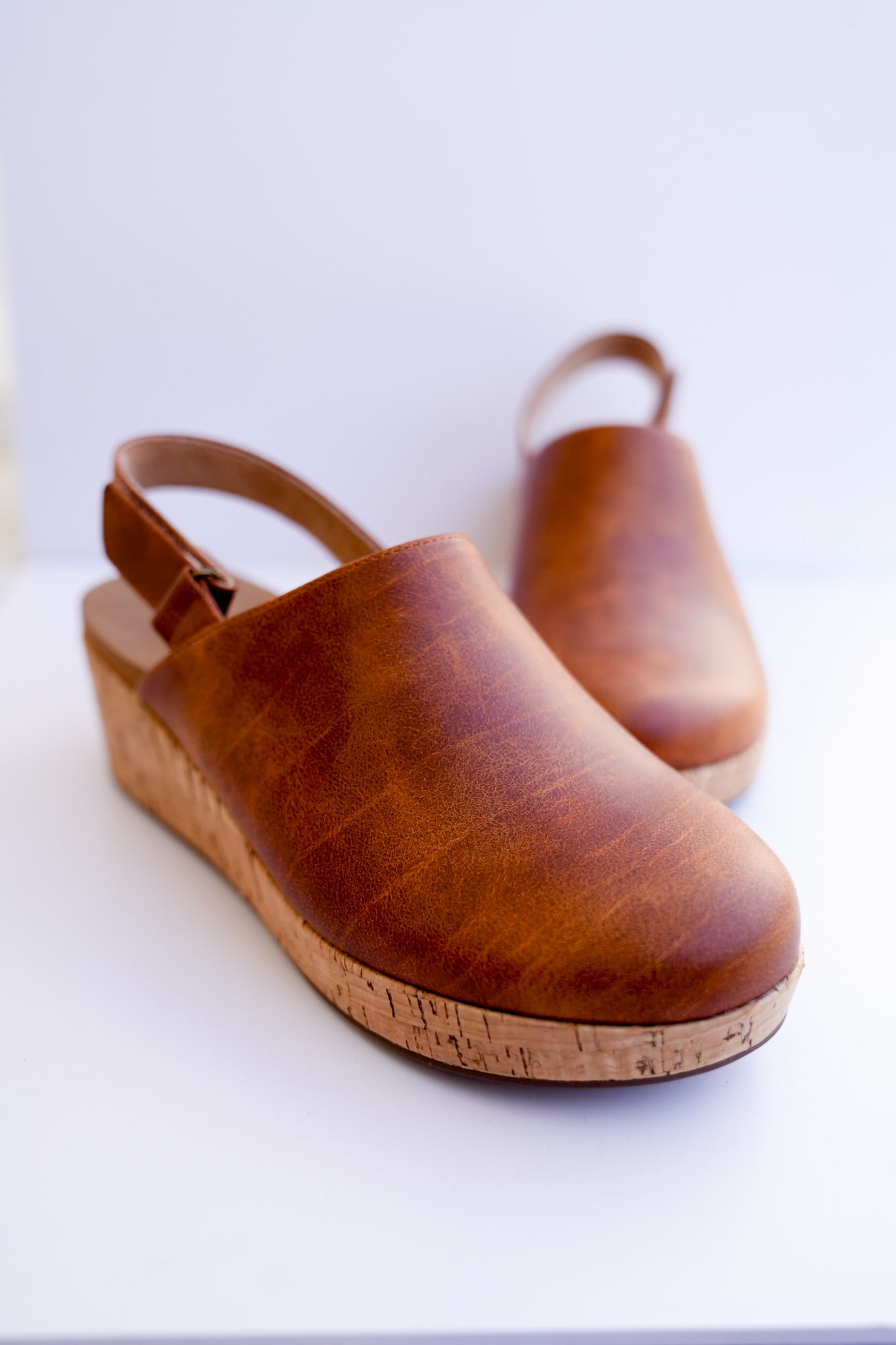 Corky's "Low Temps" Vegan Leather Wedge Clog Sandals with Ankle Strap