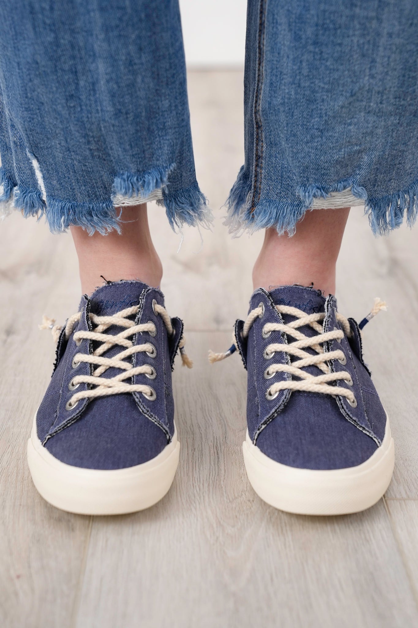 Blowfish Textured Sneaker with Patterned Inner Lining and Braided Laces