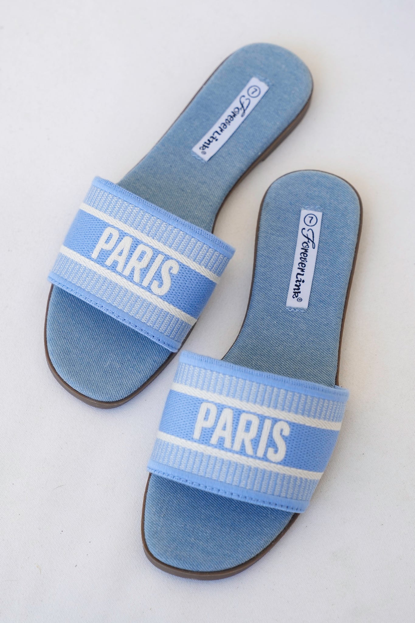 Casual Slide Sandal with Textured Fabric Strap