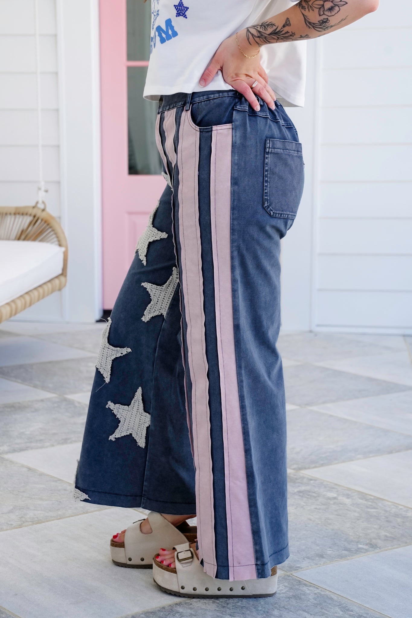 American Flag Patchwork Pants