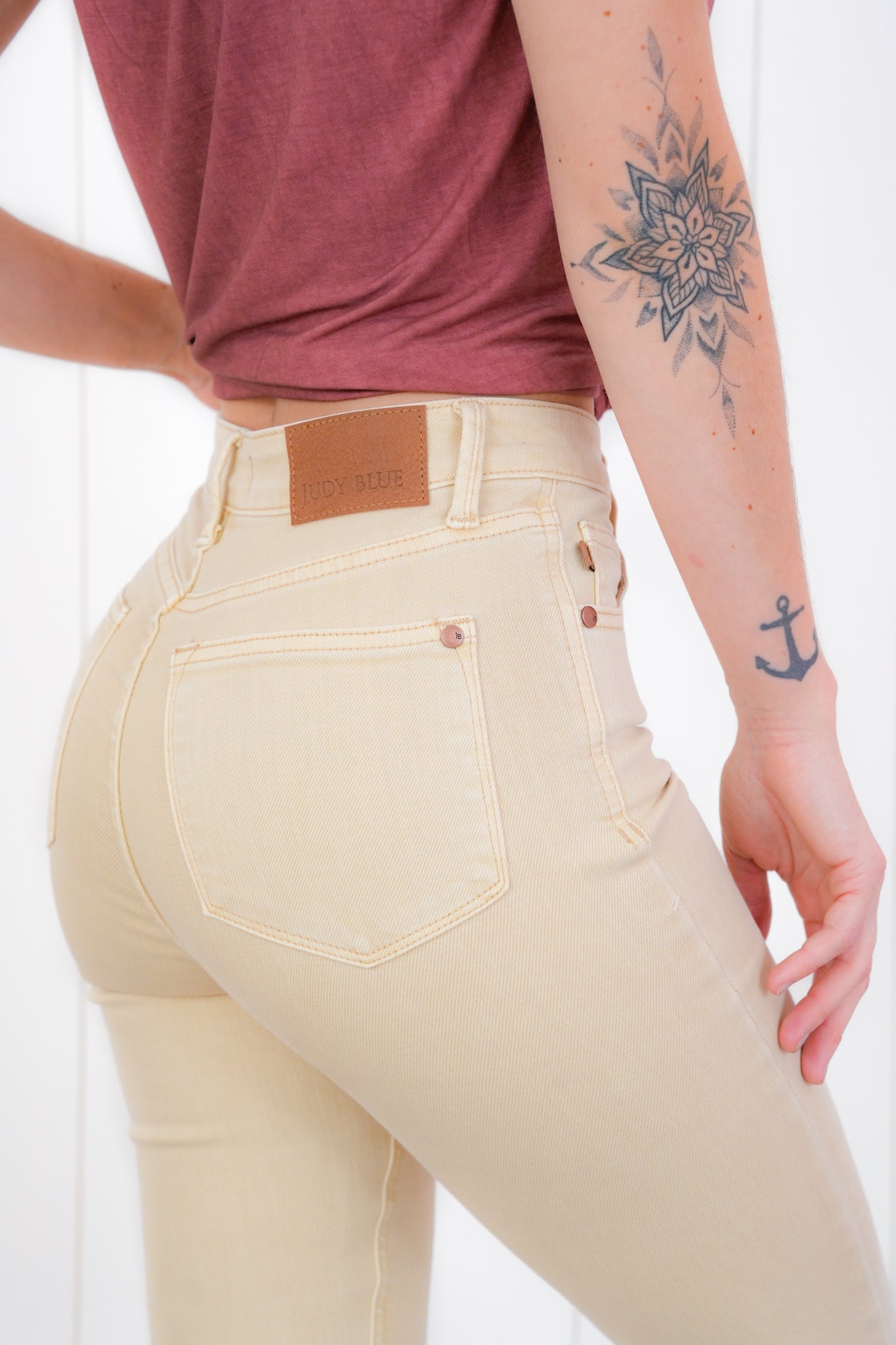 Judy Blue High Rise Tan Tummy Control Skinny Jeans