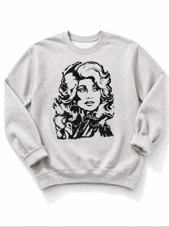 Plus/Reg Long Sleeve Dolly Graphic Sweatshirt - Freckled Poppy