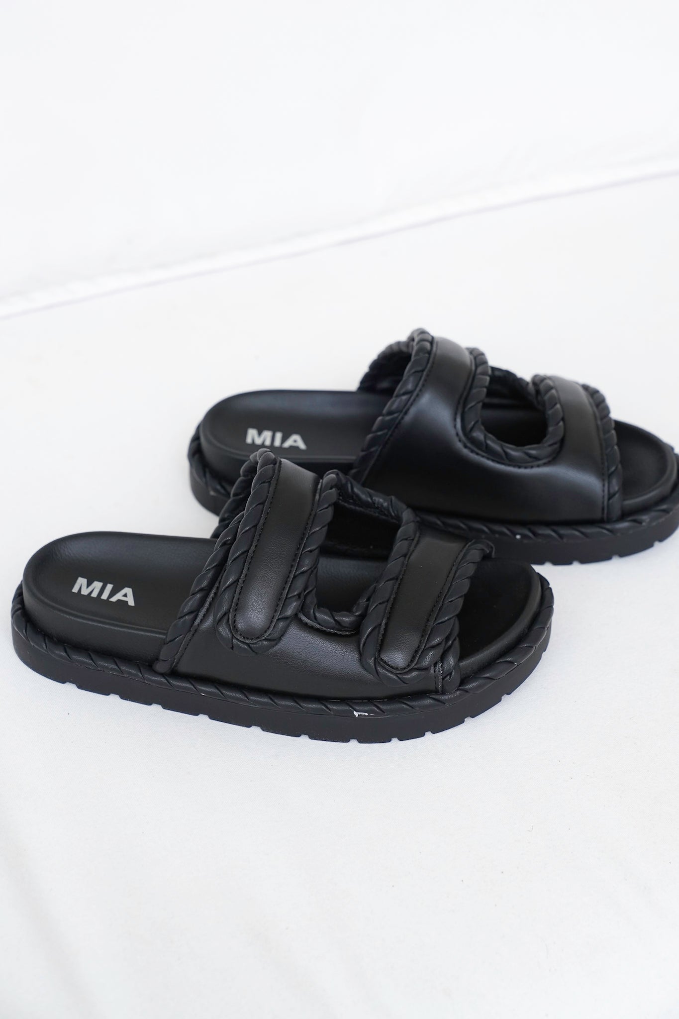 MIA Quilted Sandals with Braided Detailing