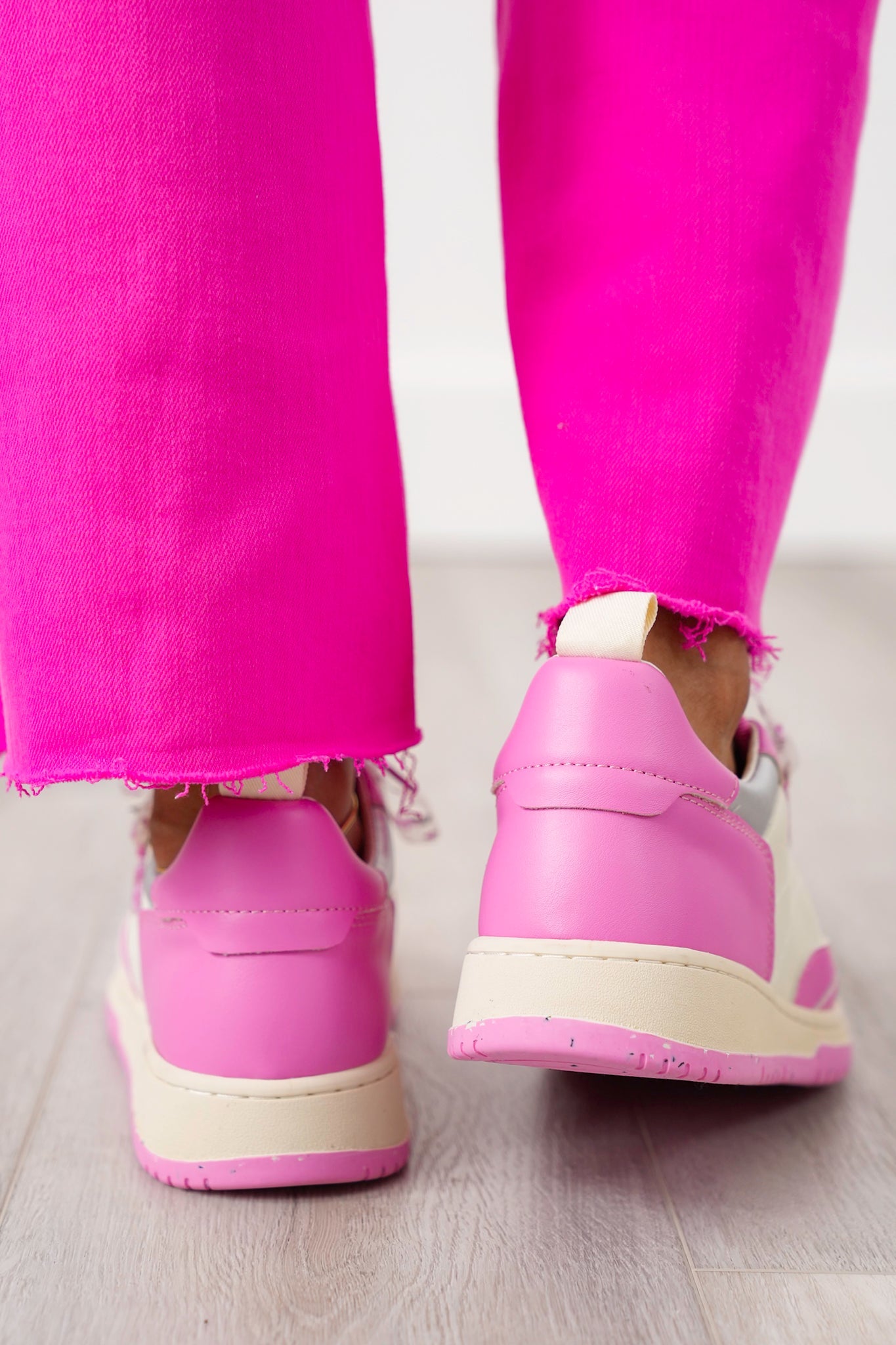 Pink Retro Low-Top Sneakers