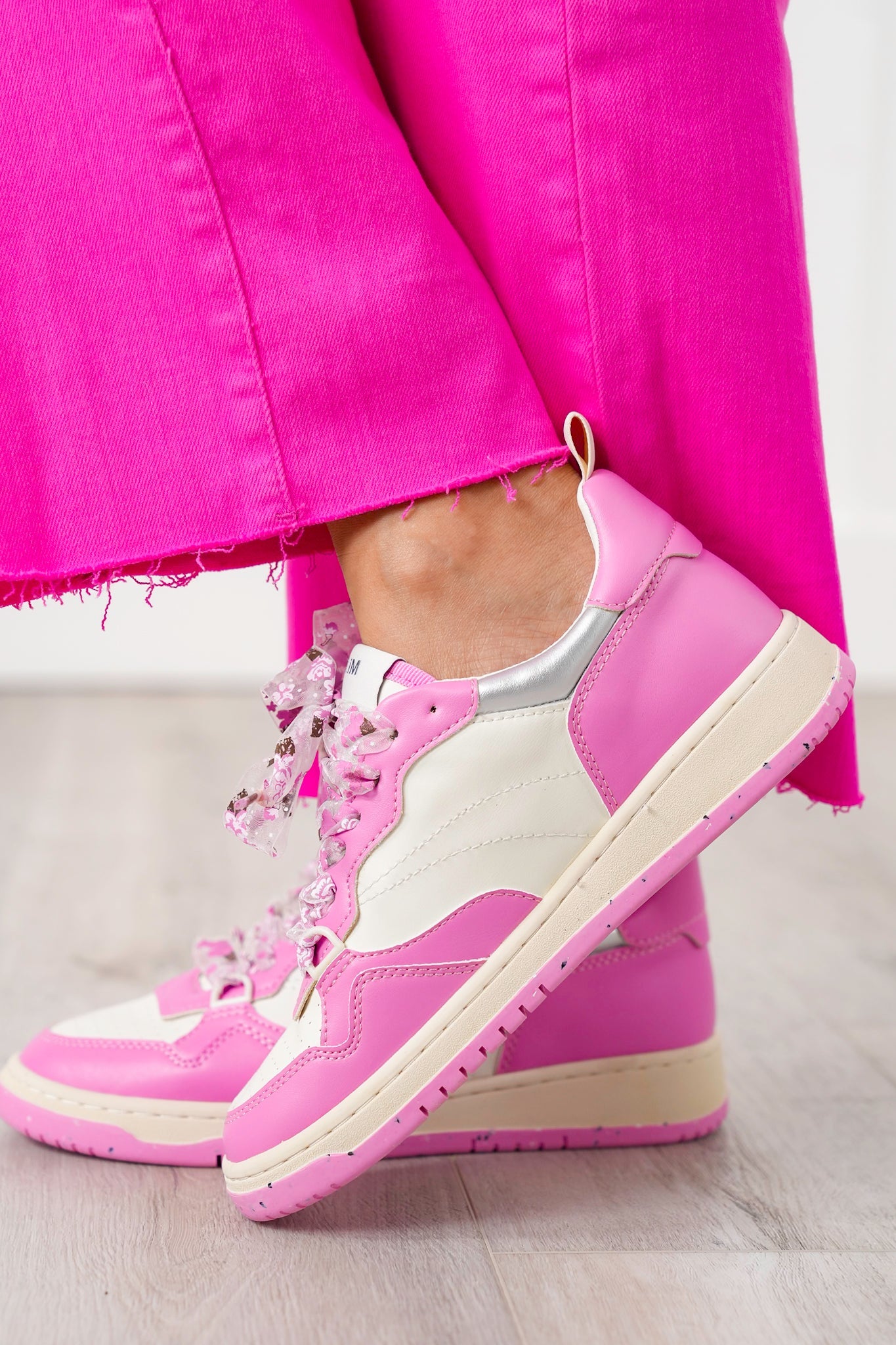 Pink Retro Low-Top Sneakers
