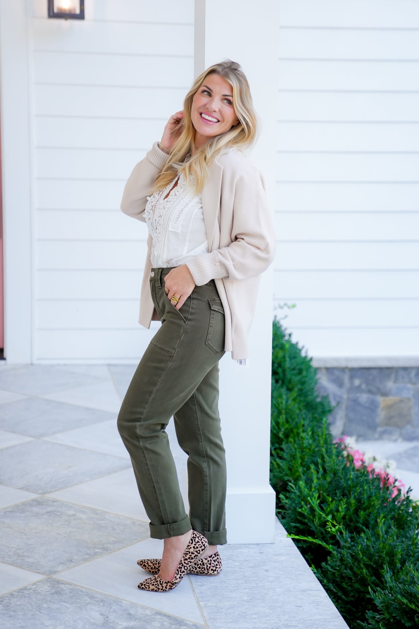 Judy Blue High Rise Green Cuffed Jeans