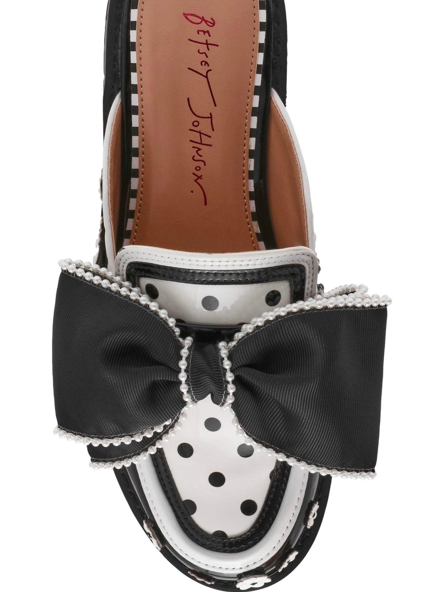 Betsey Johnson Patent Floral Platform Mule - Freckled Poppy