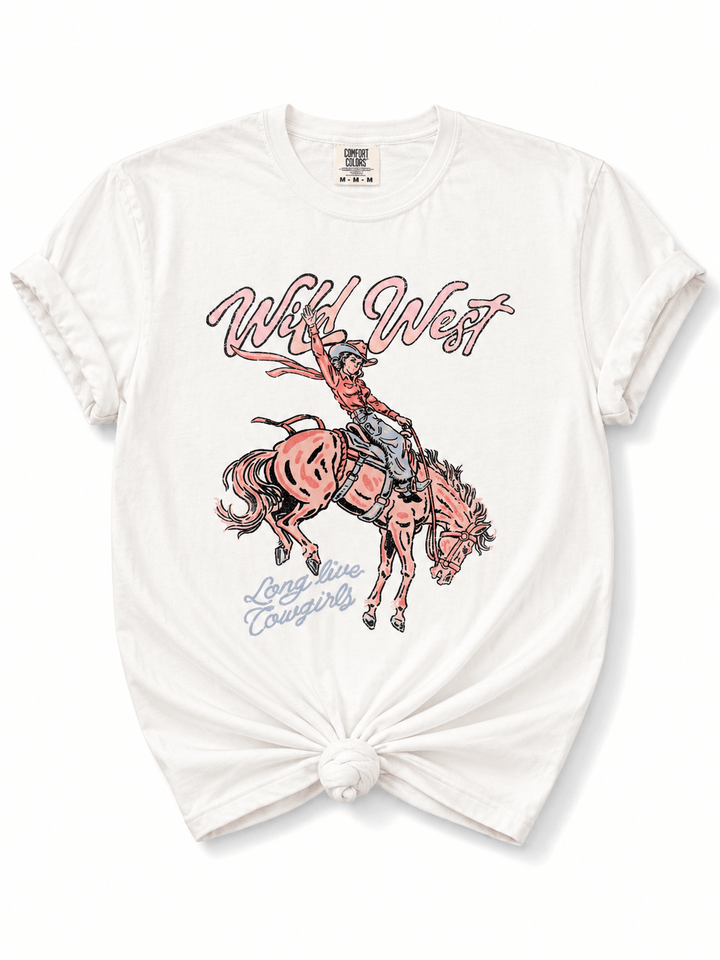 Plus/Reg Short Sleeve Wild West Cowgirl Western Graphic Tee - Freckled Poppy