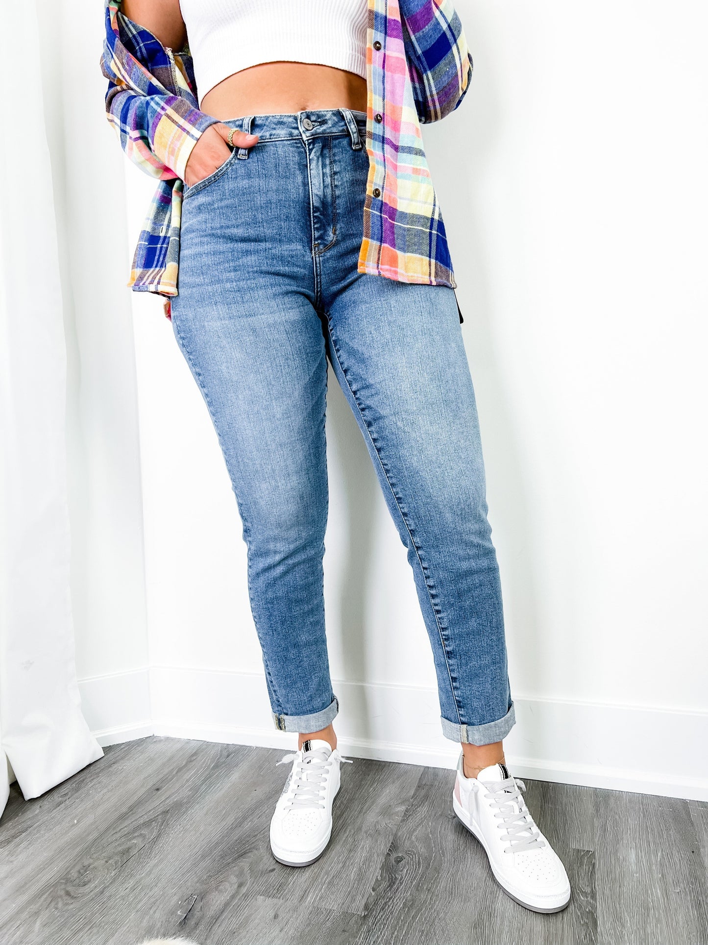 Judy Blue Hi Waist Board Meeting Vintage Wash Boyfriend