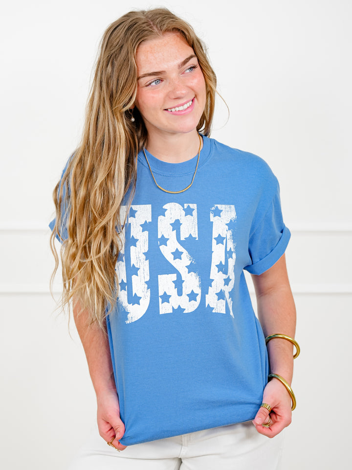 Plus/Reg Short Sleeve "USA" Graphic Tee