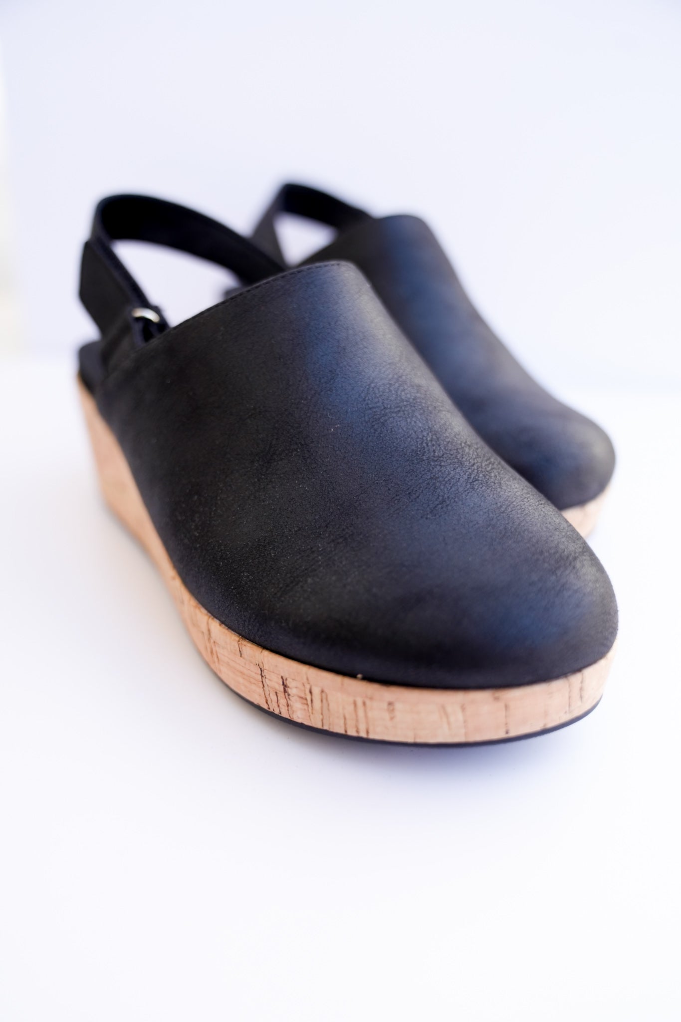 Corky's "Low Temps" Vegan Leather Wedge Clog Sandals with Ankle Strap