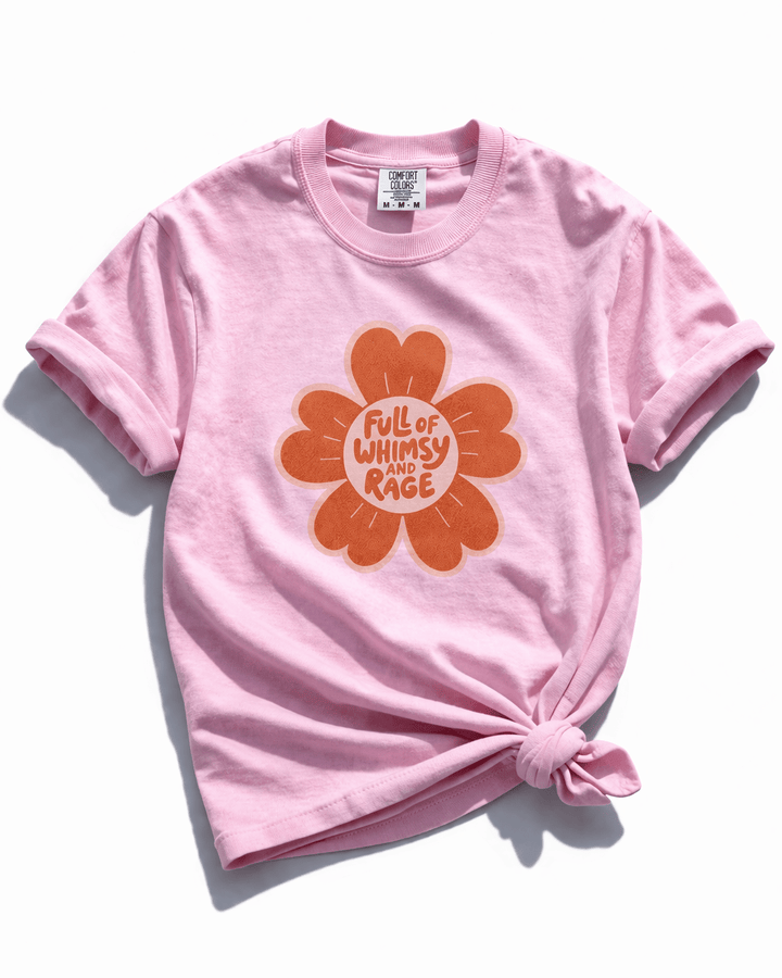 Plus/Reg Short Sleeve "Full of Whimsy and Rage" Graphic Tee - Freckled Poppy