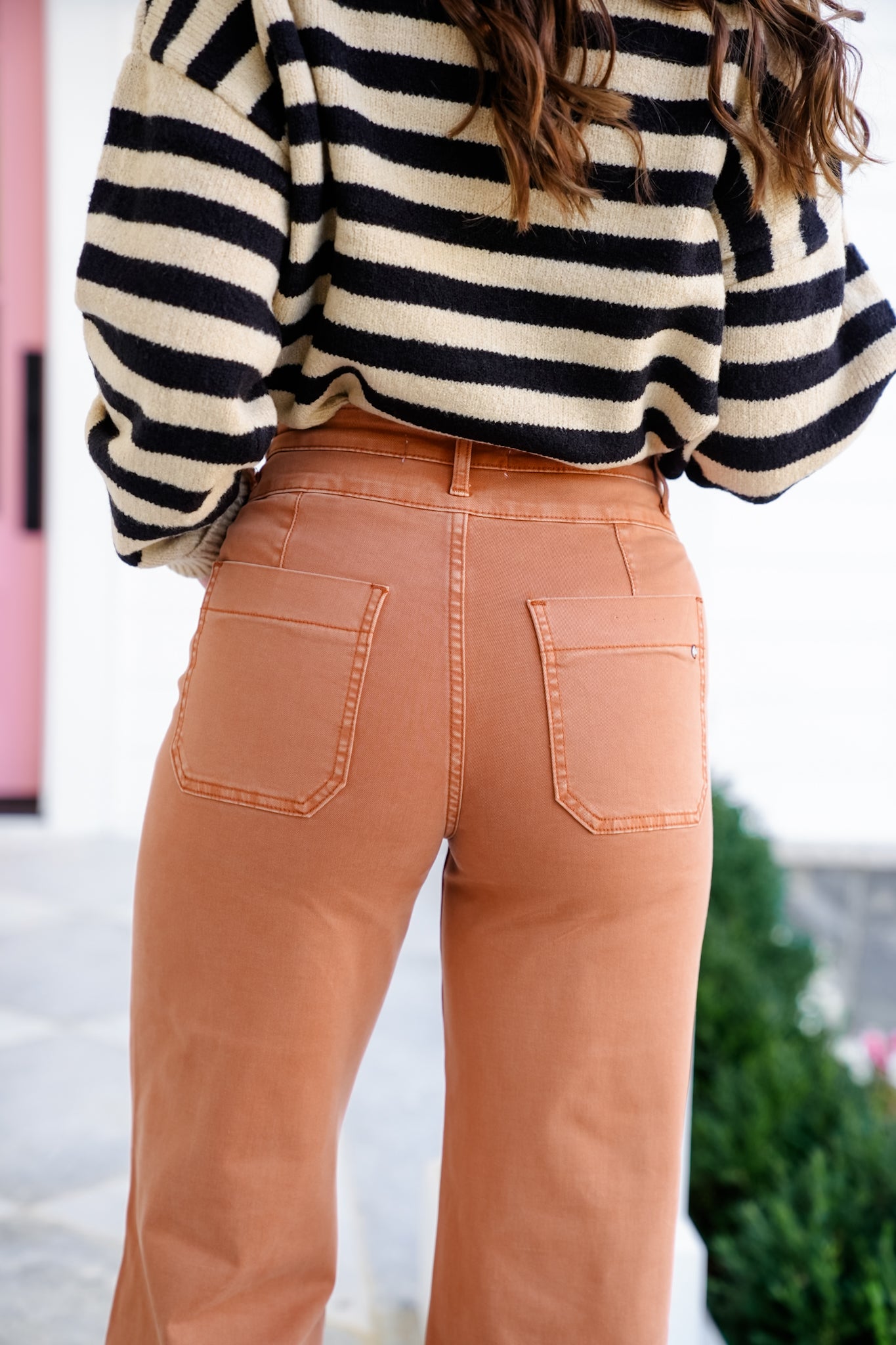 Mica High Rise Rust Double Waistband Wide Leg Jeans