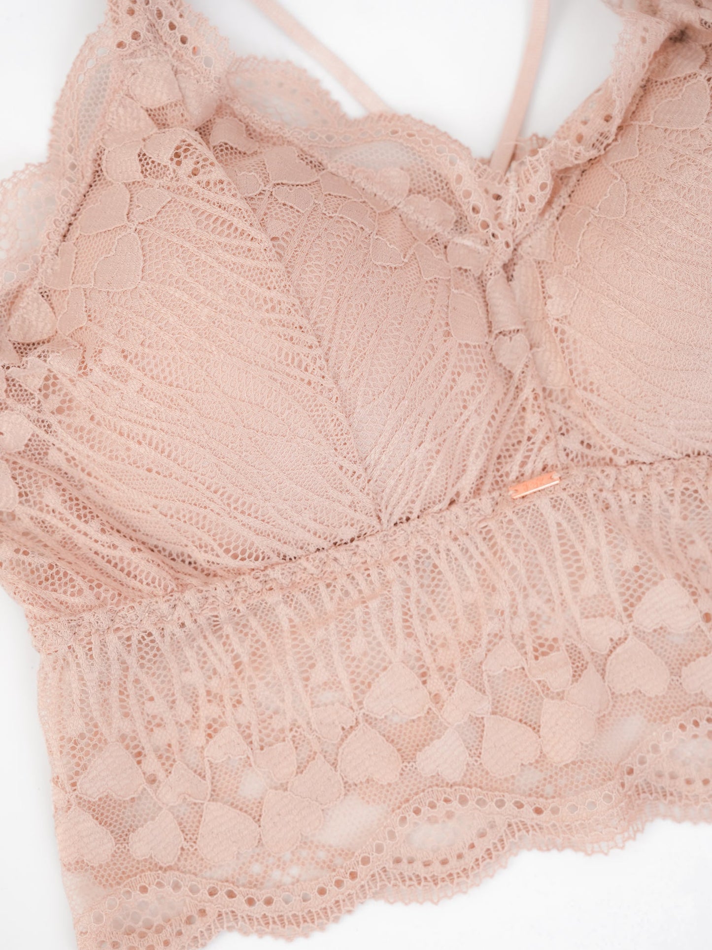 Plus/Reg Lace Bralette With Criss Cross Detail