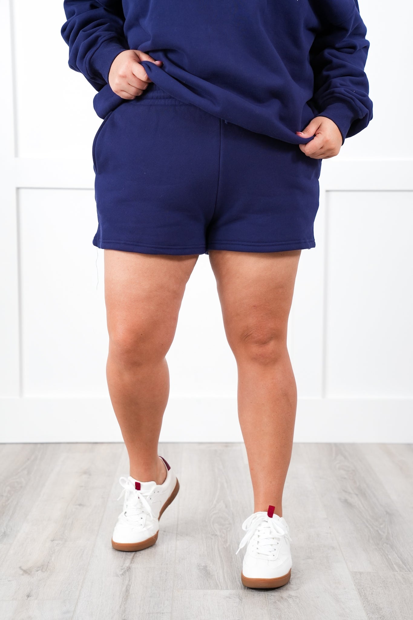 Plus/Reg Solid Elastic Waist Short with Side Pockets