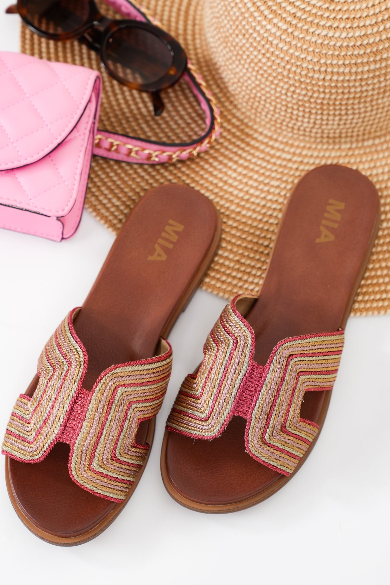 MIA Embroidered Slip On Sandal