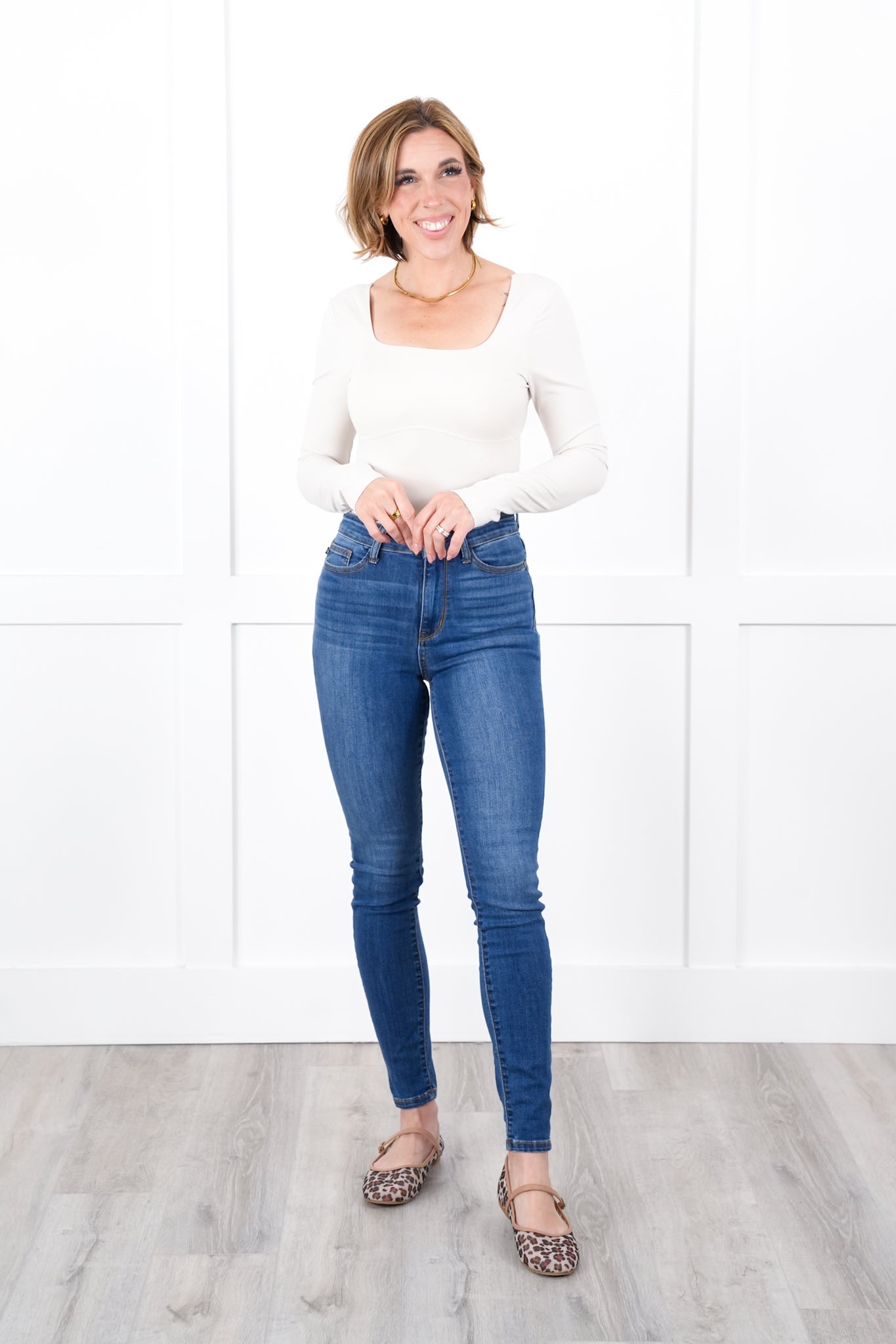 Solid Long Sleeve Square Neck Bodysuit (Multiple Colors)