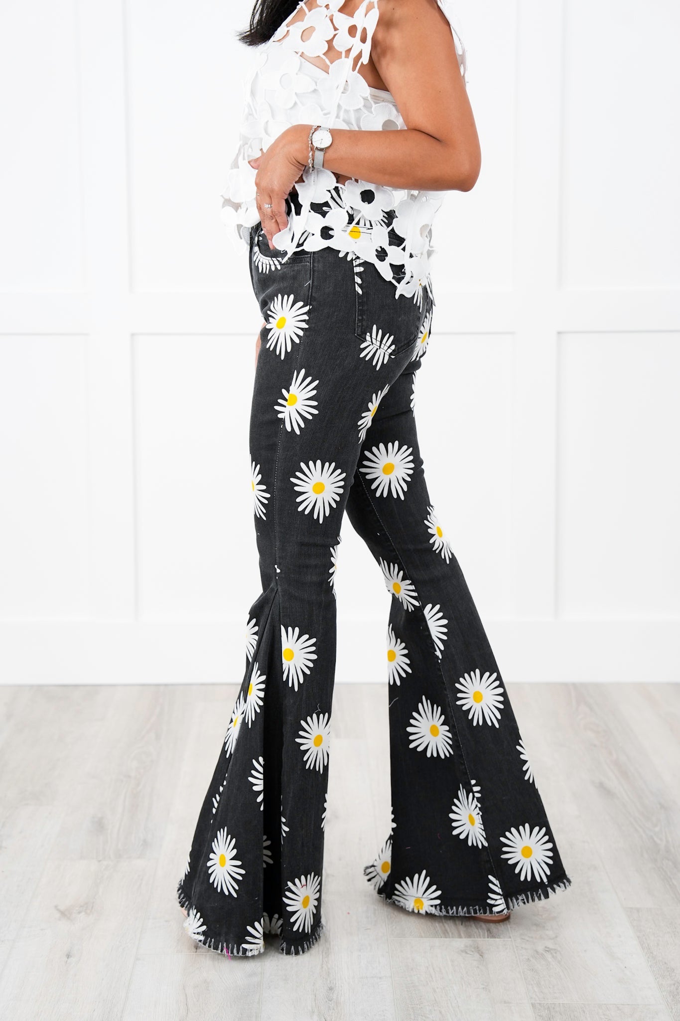 Daisy Bell Bottom Denim Pants