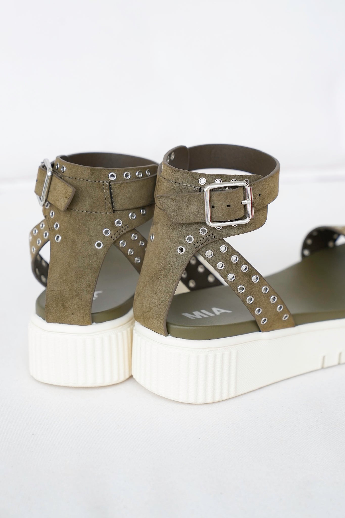 MIA Platform Sandal with Ankle Strap and Studded Detailing