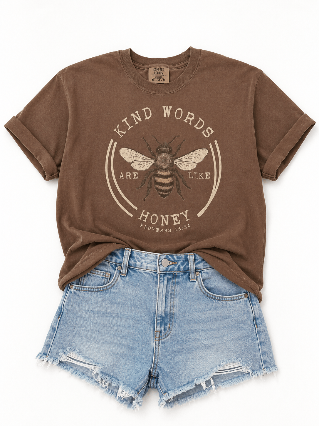 Plus/Reg Short Sleeve Kind Words Are Like Honey Graphic Tee - Freckled Poppy