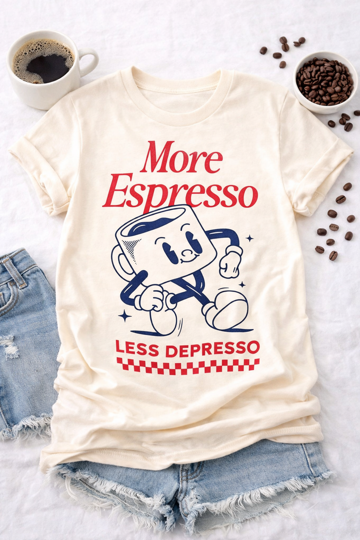 Plus/Reg Short Sleeve "More Espresso" Graphic Tee