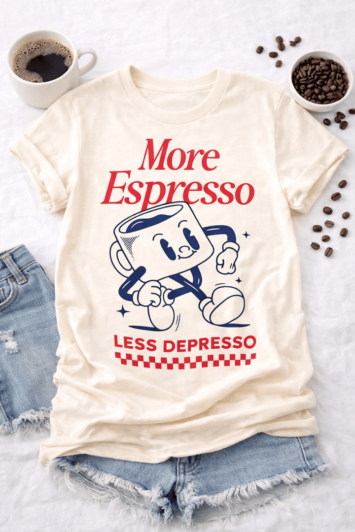 Plus/Reg Short Sleeve "More Espresso" Graphic Tee - Freckled Poppy