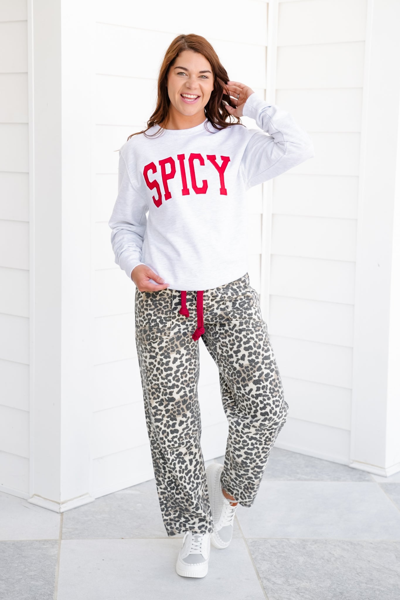 Plus/Reg Long Sleeve "Spicy" Graphic Sweatshirt