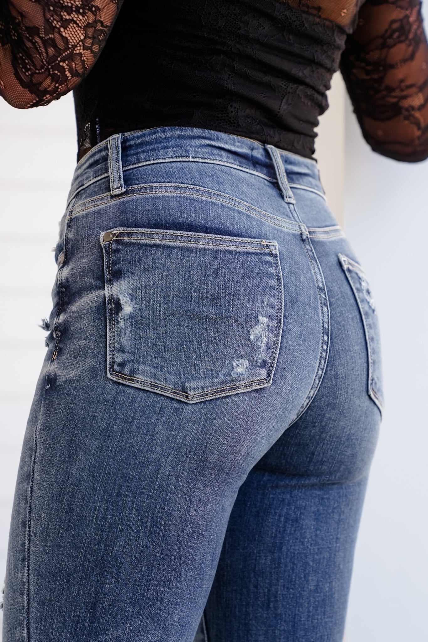 Restock! Judy Blue Date Night Dark Wash Button Fly Distressed Trouser Flare Jeans