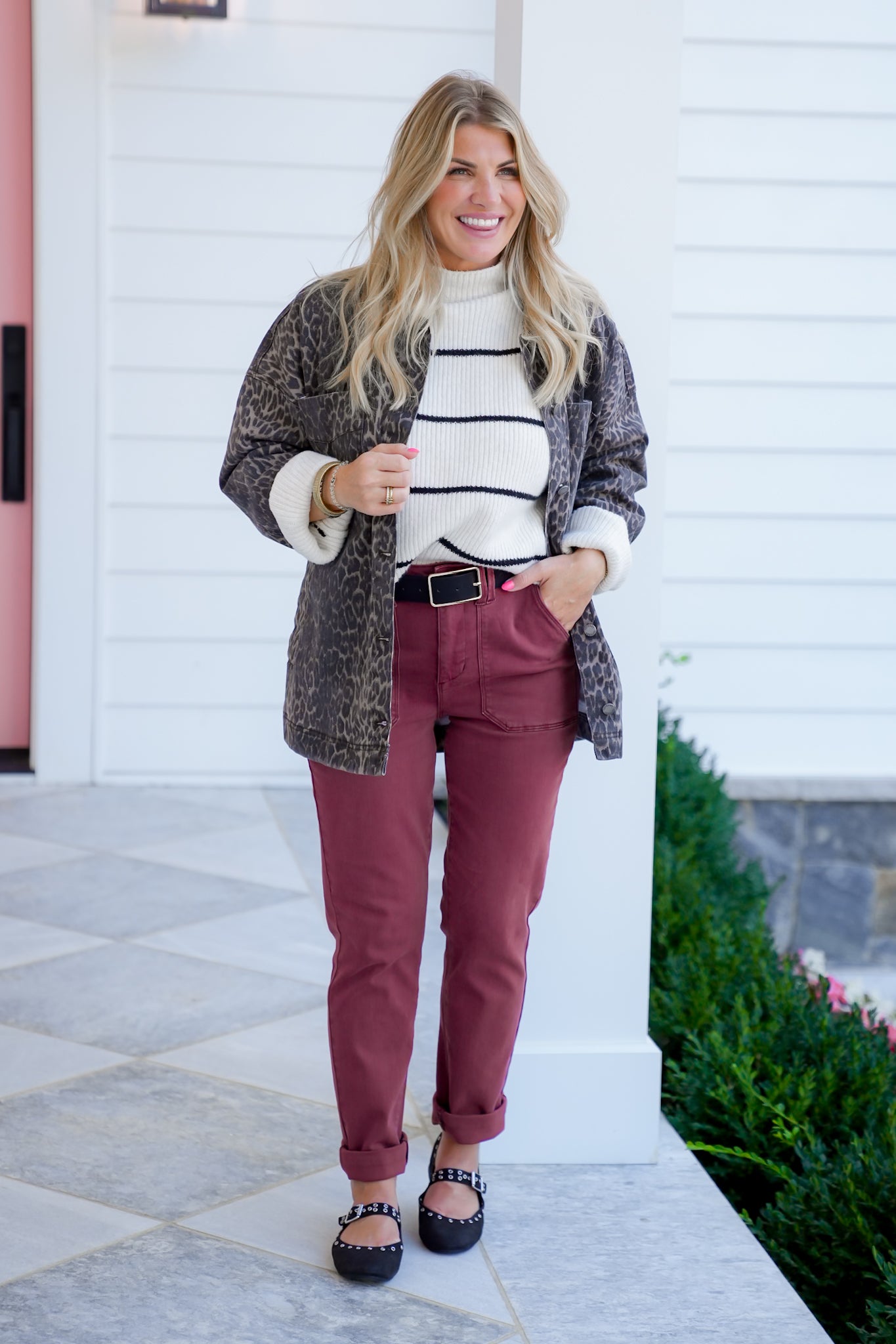 Judy Blue High Rise Burgundy Cuffed Jeans