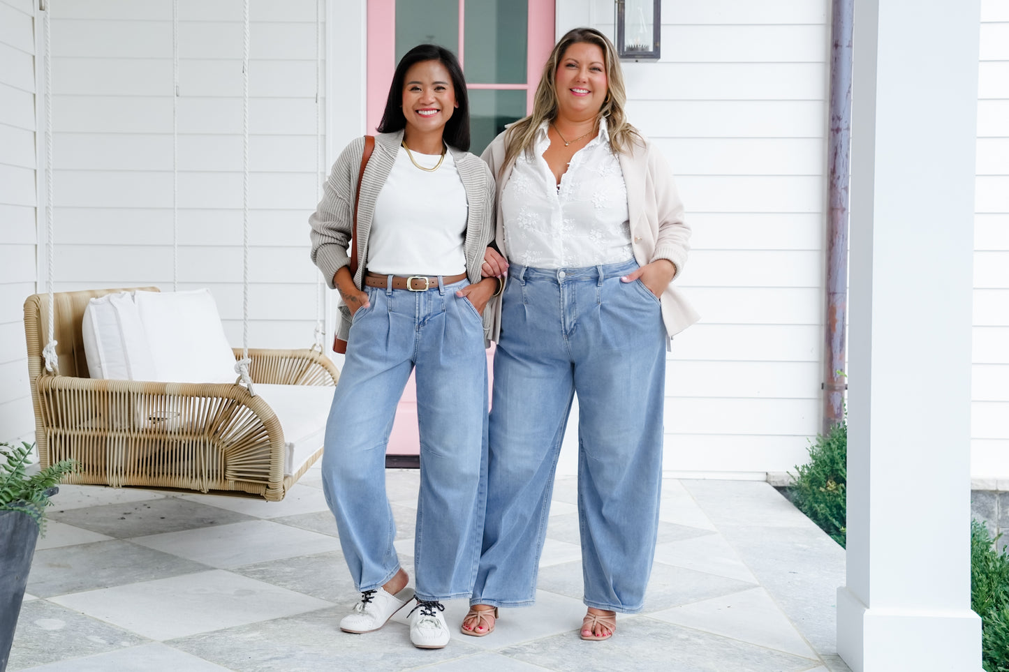 Risen The Easy Street Wide-Leg Pleated Barrel Jeans