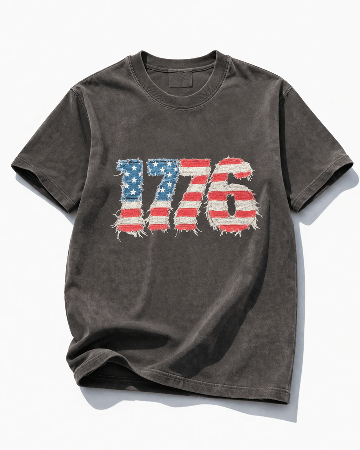 Plus/Reg Short Sleeve "1776" Graphic Tee - Freckled Poppy