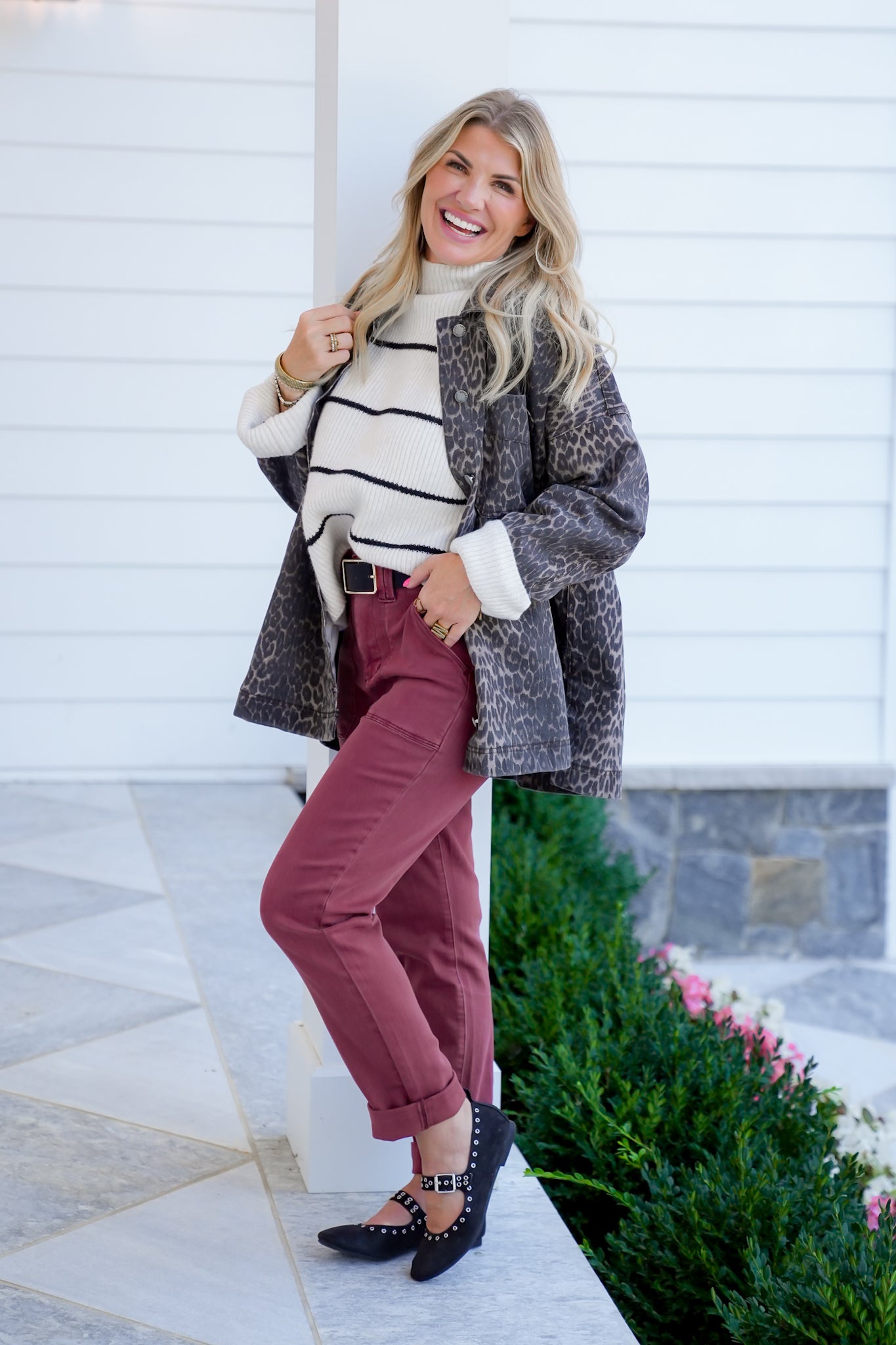 Judy Blue High Rise Burgundy Cuffed Jeans