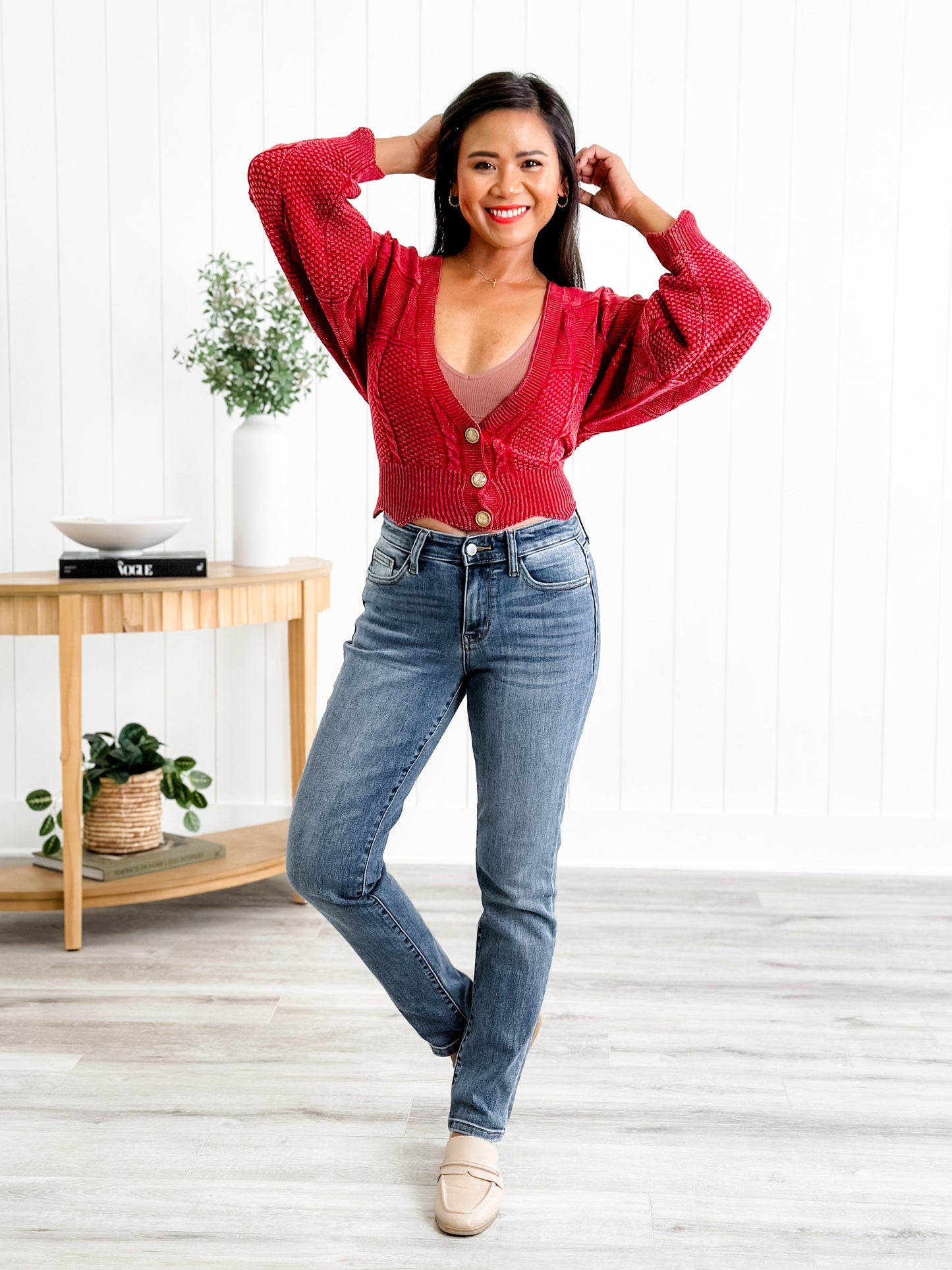 Judy Blue Friends Forever Medium Wash Mid Rise Classic Slim Fit Jeans